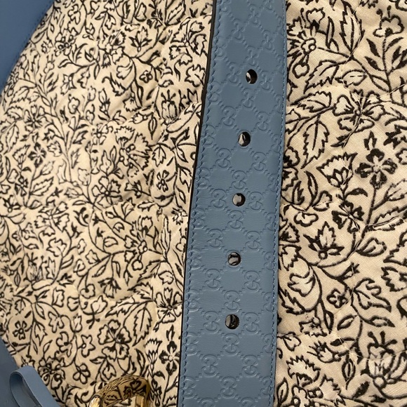 Authentic Gucci Microguccissima Embossed Light Blue Leather Belt 281548 70/28 - Picture 2 of 4